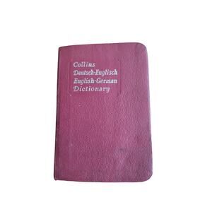 Vintage 1971 Collins German Gem Dictionary English-German Pocket Red Book